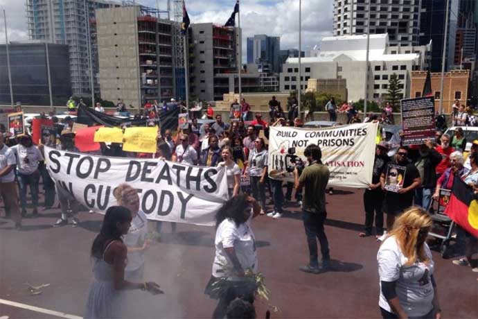 Protesters gather at WA Parliament - October 2014